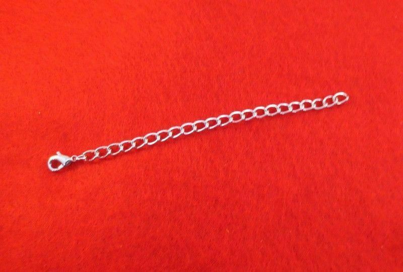 4 INCH SILVER PLATED 4.8MM NECKLACE EXTENDER WITH 12MM LOBSTER CLAW CLASP