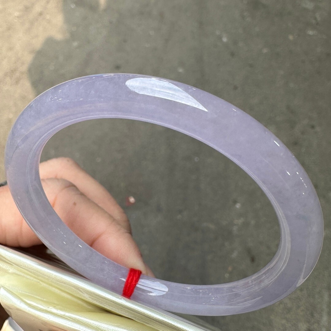 Nature ice Lavender&Purple Myanmar Jade jadeite bracelets Bangle 53mm