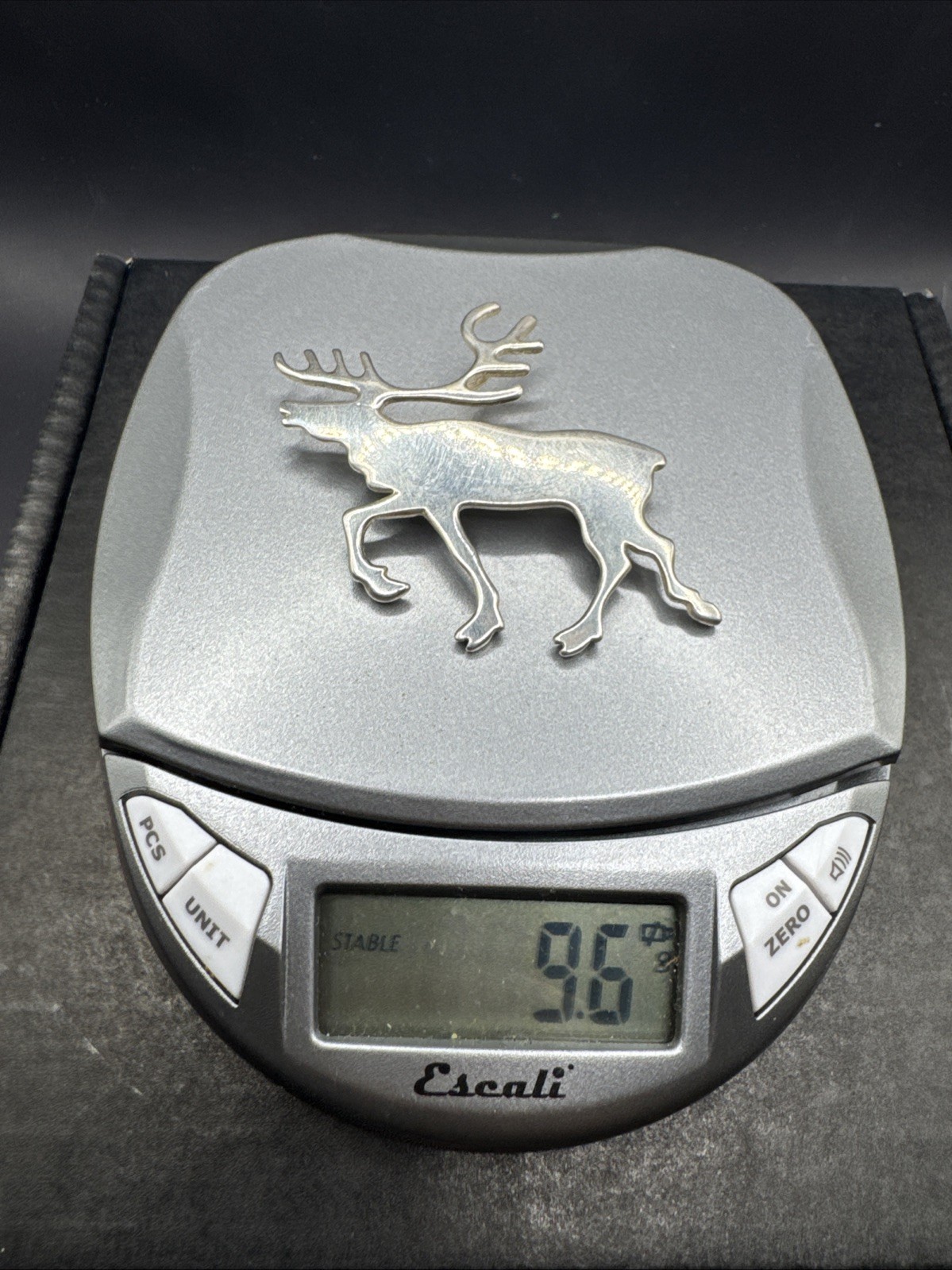 Vintage Sterling Silver 925 Moose Pin Brooch Wildlife Nature Design 9.6 Gram B5C