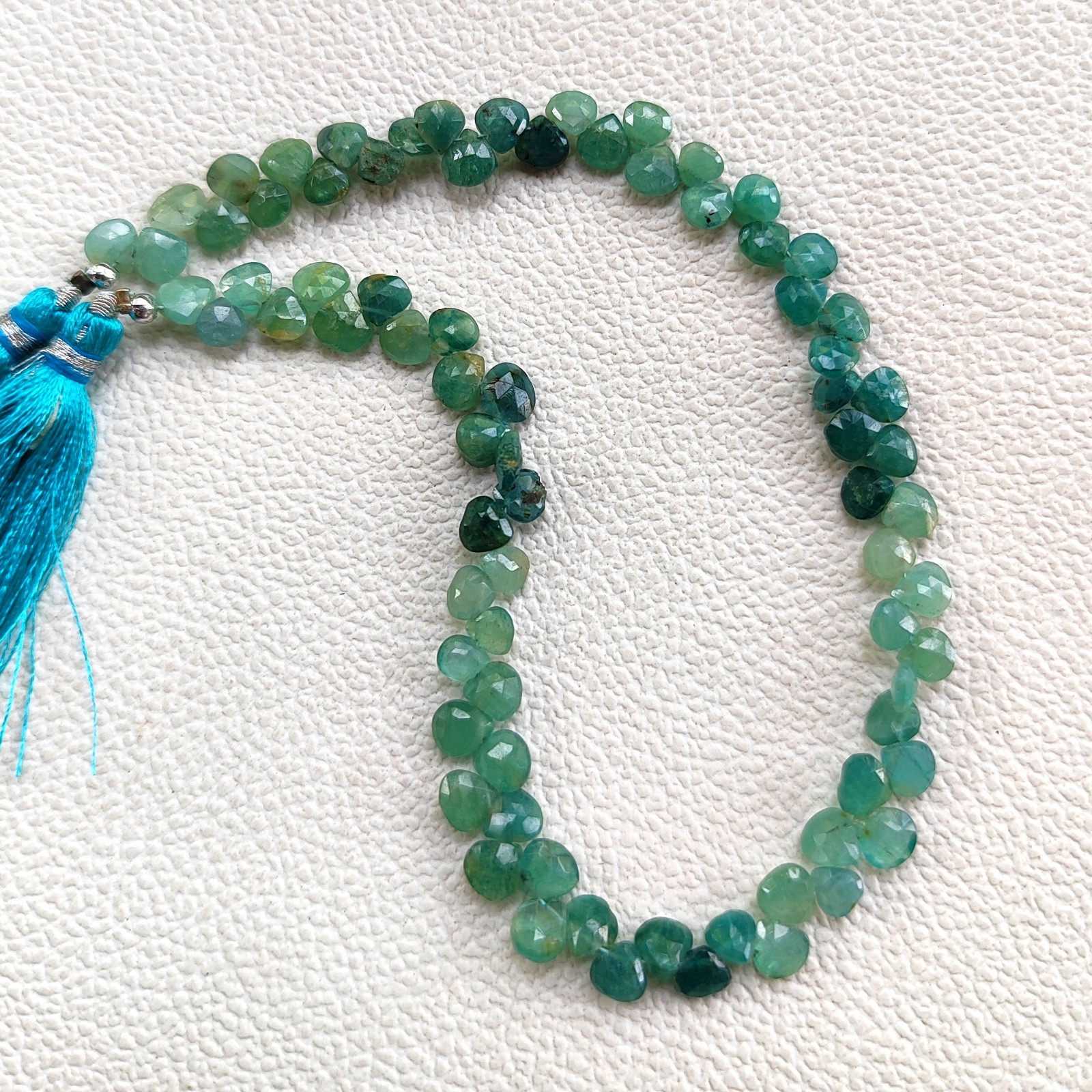 Rare Grandidierite Faceted Heart Beads 5mm Size Madagascar Gemstone 10″ Strand
