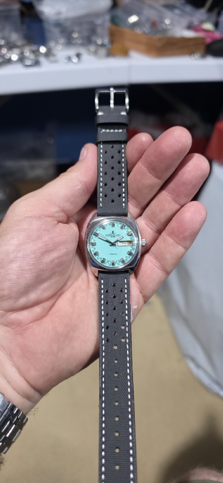 Vintage Jaeger-LeCoultre Club Tiff-Blue Dial Original 1916ETA Swiss Movement