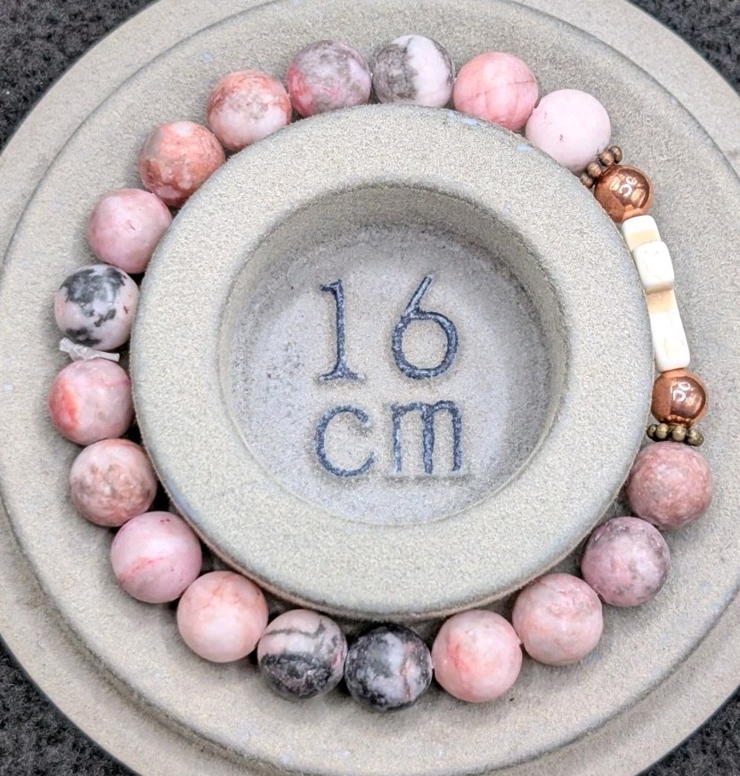 Women’s Stylish Cross 8mm Faith Pink Beaded Stretch Bracelet (16cm) Small Wrist