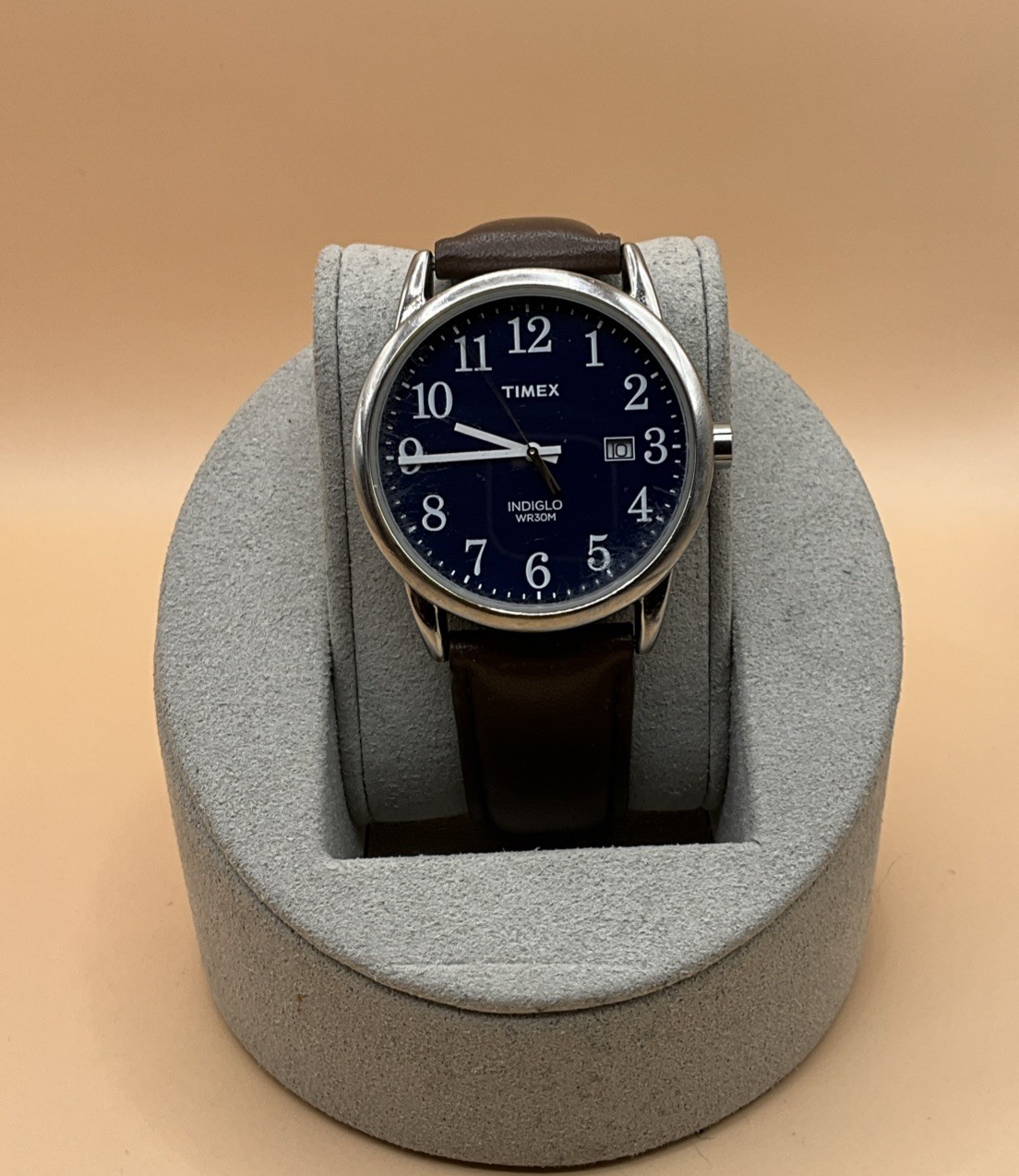 Timex TW2P75900 Men’s Easy Reader 38mm Leather Strap Watch Light-up Tested