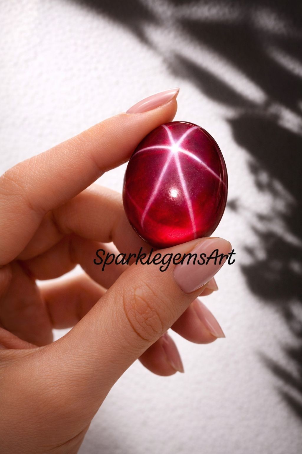 14t Natural Star Ruby Gemstone Oval Cut Loose Gemstone 6 Rays star Ruby Jewelry