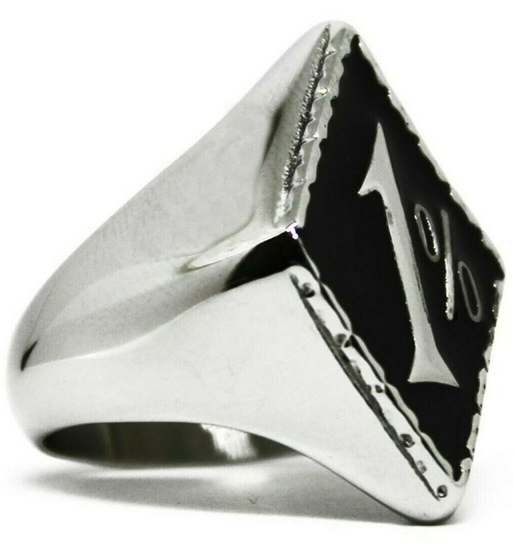 One Percent 1% Outlaw Biker Ring, Stainless Steel Sz 7,8,9,10,11,12,13,14,15