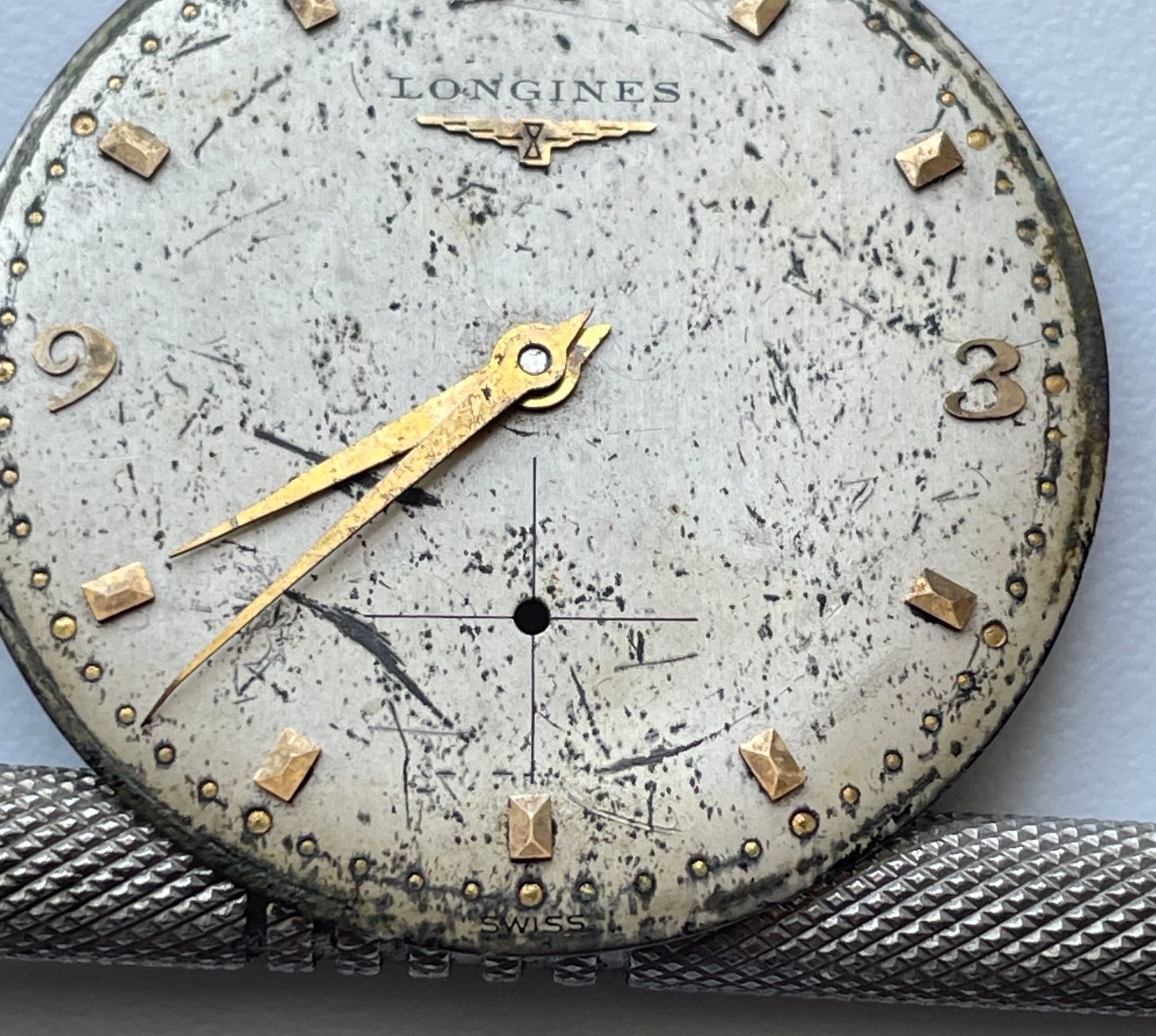 Vintage Longines Watch Dial Hands Parts Caliber 23M 23Z 28.3mm Swiss Repair
