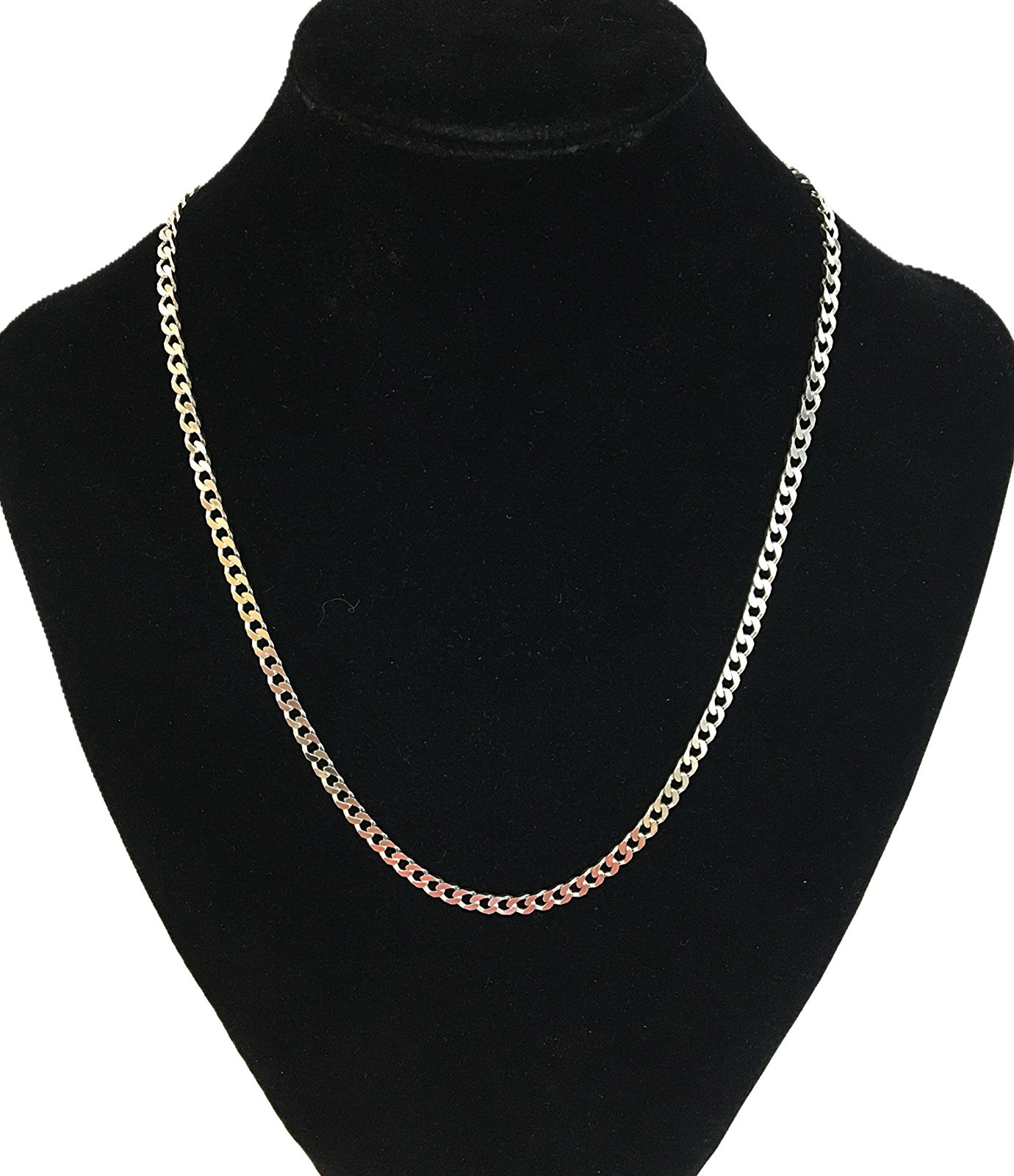 PGDA Italian Sterling Silver .925 Curb Link Diamond Cut Chain Necklace 15.7g