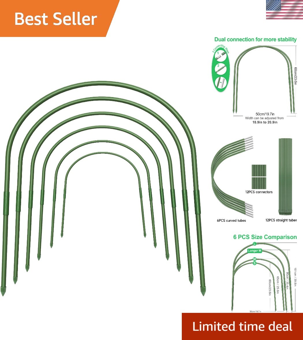 Multipurpose 6Pcs Greenhouse Hoops 19.7×23.6” – Elevates Indoor/Outdoor Gardens