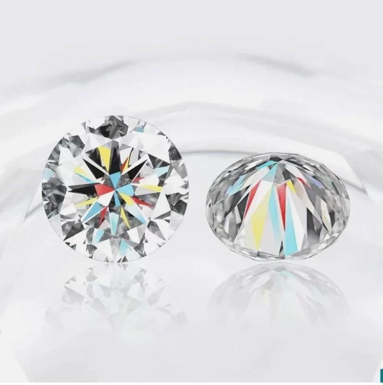 Pair Loose CVD Diamond Round Lab Grown 4 x 4 mm IF Clarity D Color Certified