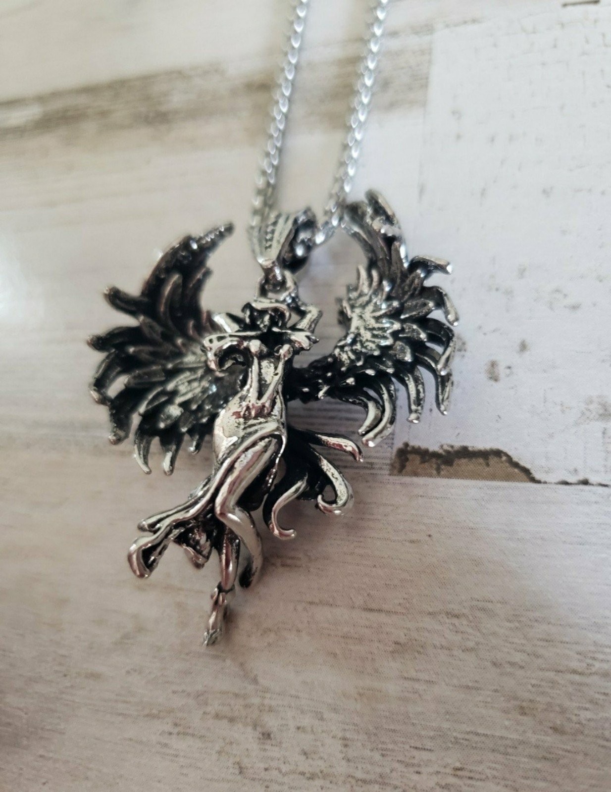 Angel necklace goth love lore jewelry gothic gift men women love cool mystical