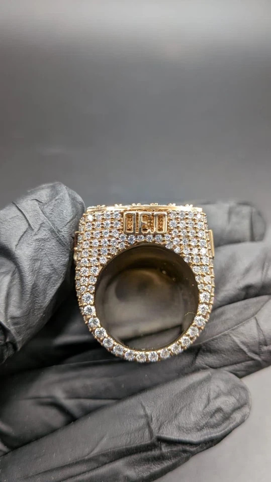 5TCW Round Lab Created Diamond Men’s Custom Eagle Statement Ring 14k Gold Plated