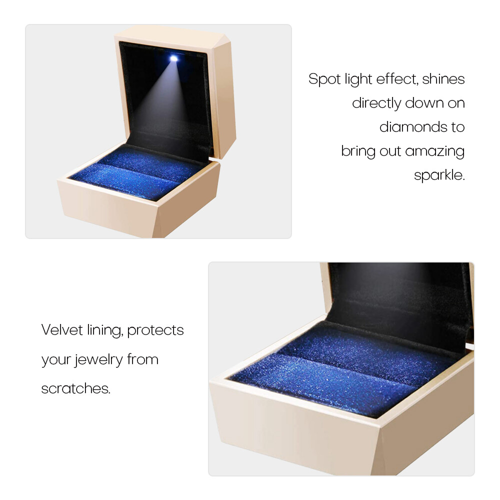 1/5/10x Necklace Pendant Box with LED Jewelry Storage Display Case for Wedding