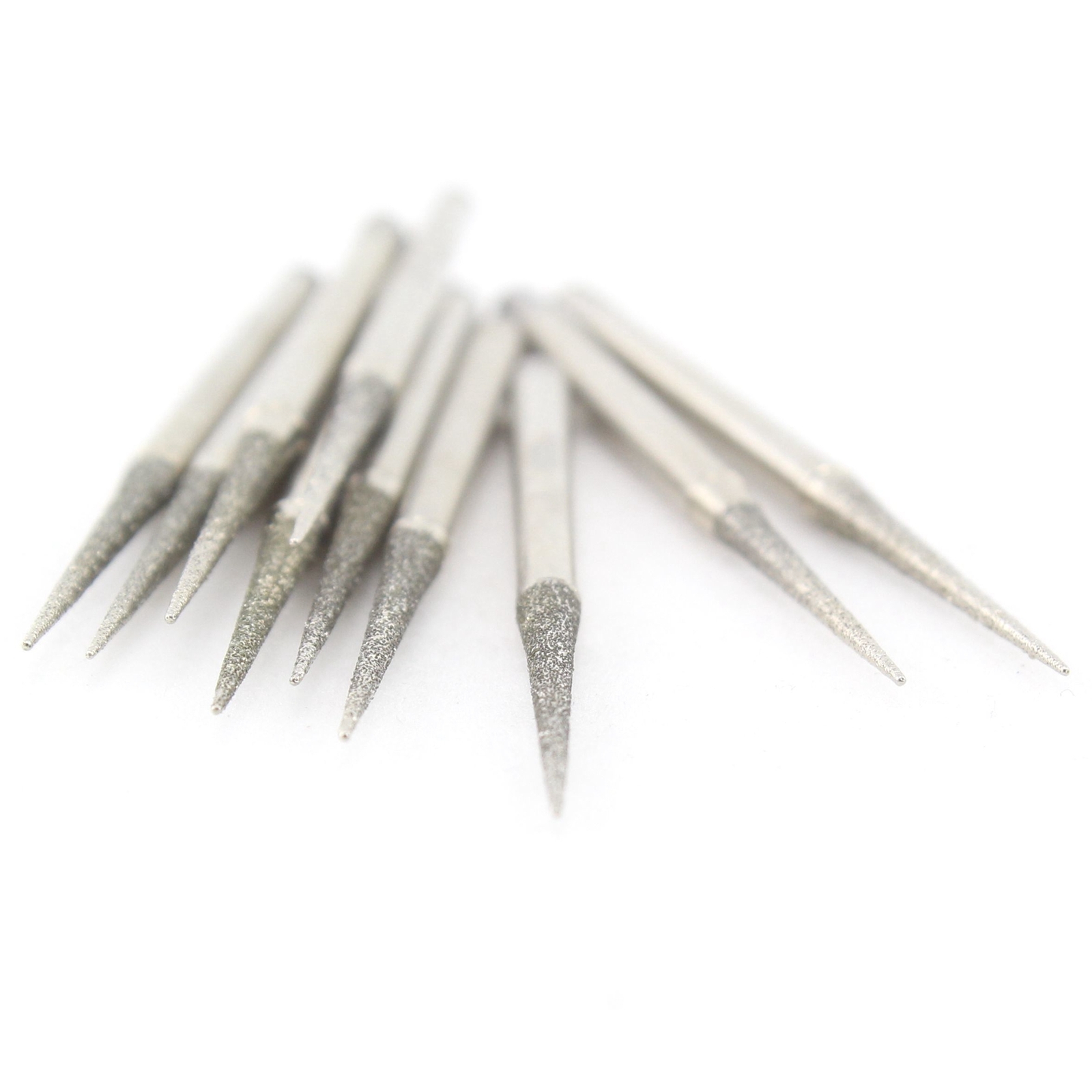 30Pcs Diamond Carving Burrs 2.35mm Conical Grinding Bit for Gem Stone Glass