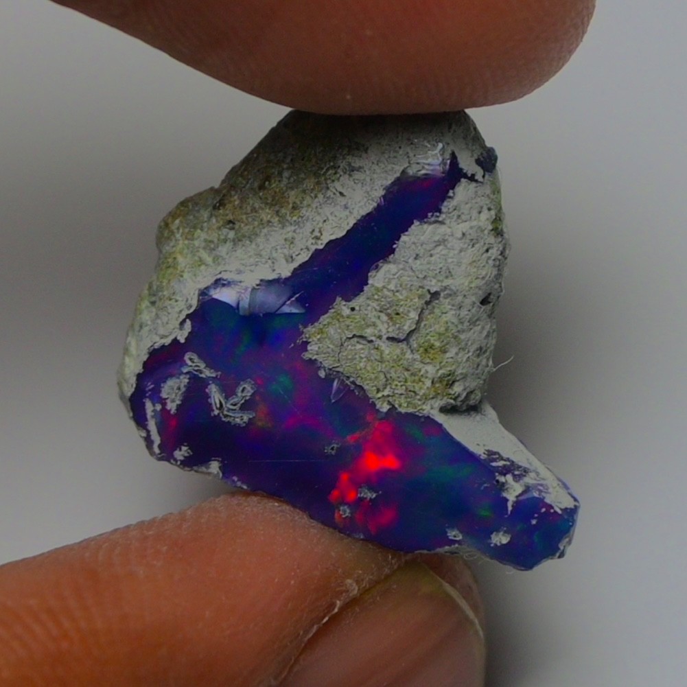Blue Ethiopian Opal Rough 6.45 cts Smoked Black Opal Raw, Fire Opal
