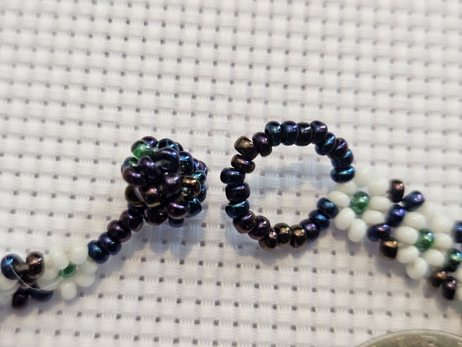 Handcrafted Seed Bead Daisy Bracelet White Flower Floral Beaded Button Closure