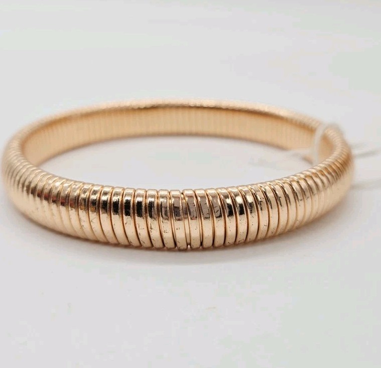 Omega stretch Bracelet Rose Gold tone OSFM One Size Vintage
