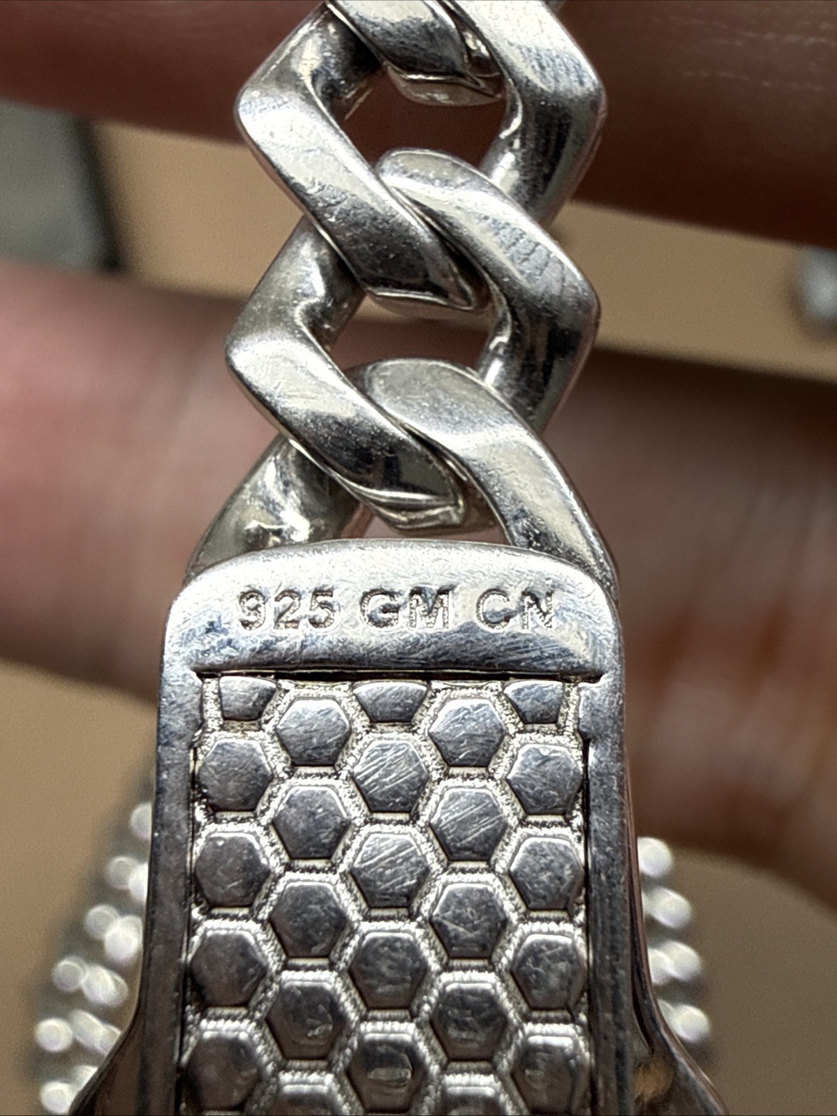 925 STERLING SILVER Cuban Monaco Cz Click Lock 8.7mm 24 Inch