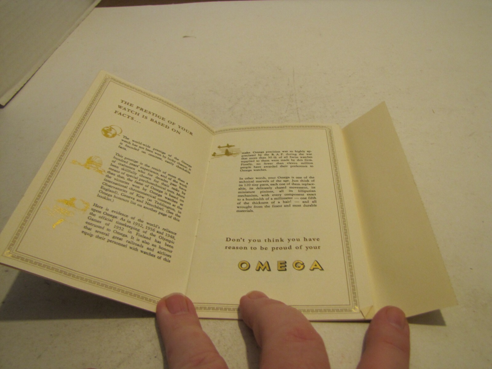 1951 OMEGA WORLD SERVICE GUARANTEE CERTIFICATE OF ORIGIN