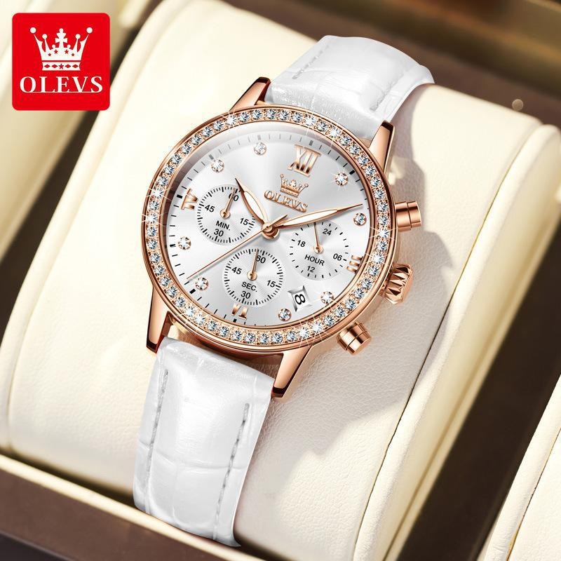 OLEVS Women’s Date Chronograph Wristwatch Luminous Quartz Watch for Ladies