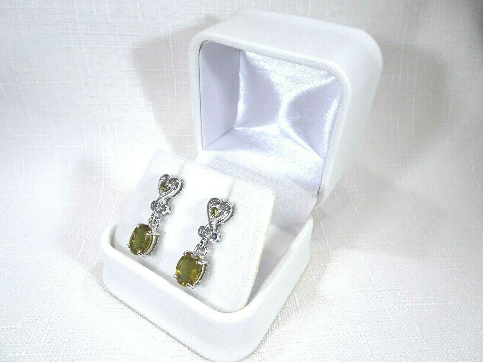 3.56 ct Colour Change Diaspore Sterling Silver Victorian Style Post Earrings