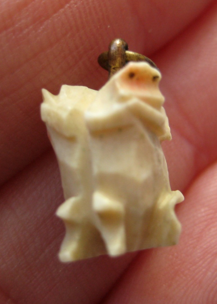 VINTAGE Antique Carved THREE WISE MONKEYS Charm SPEAK~HEAR~SEE NO EVIL