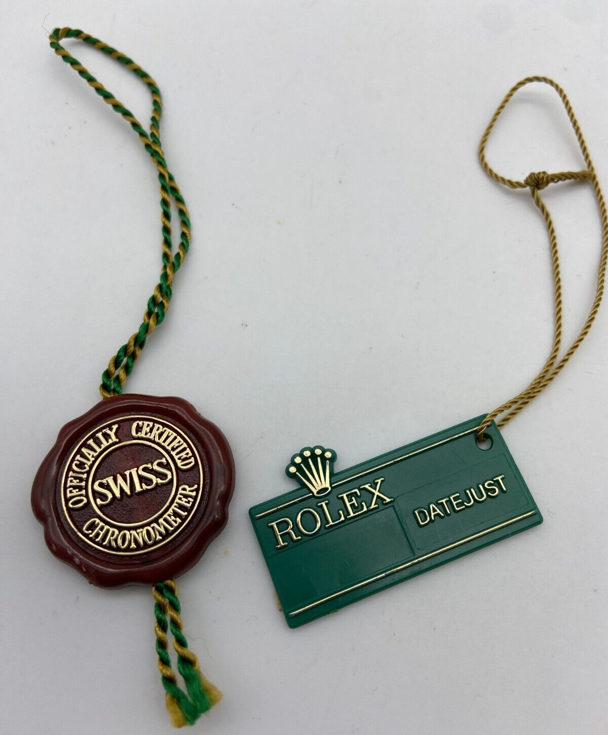 Vintage Rolex Datejust green and red Hang Tags #1496