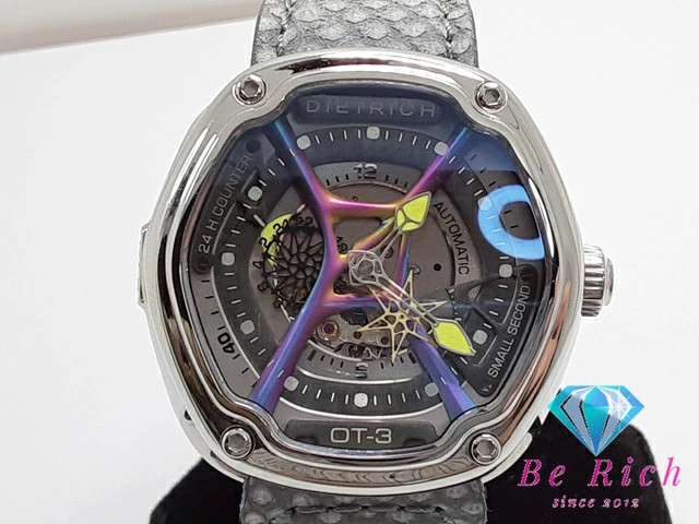 DIETRICH Organic Time Men’s Watch SS Leather Gray Silver Model OT-3