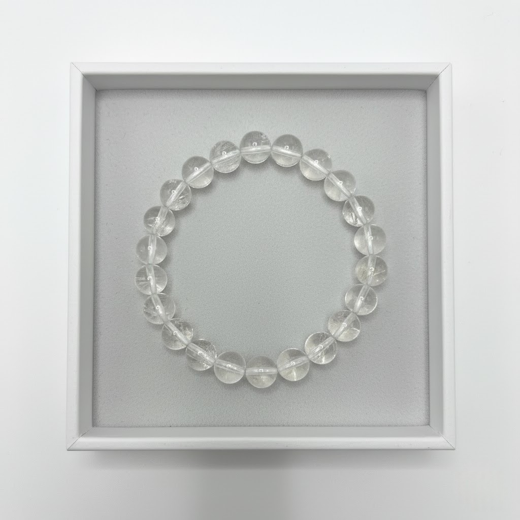 Natural White Quartz Crystal Bracelet 8mm 16cm birthday party gift