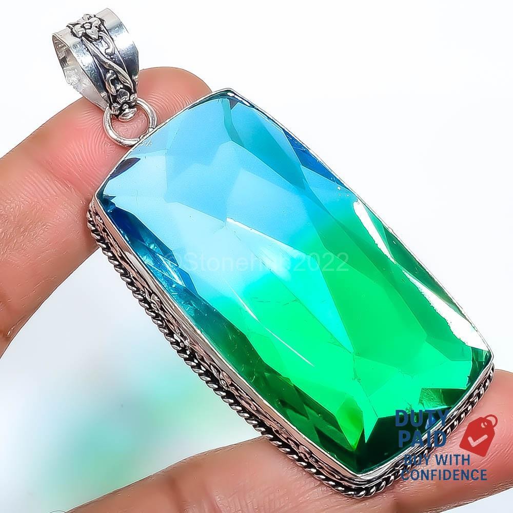 October Birth Tourmaline Channel Set Daughter Pendant Jewelry Sterling Silver