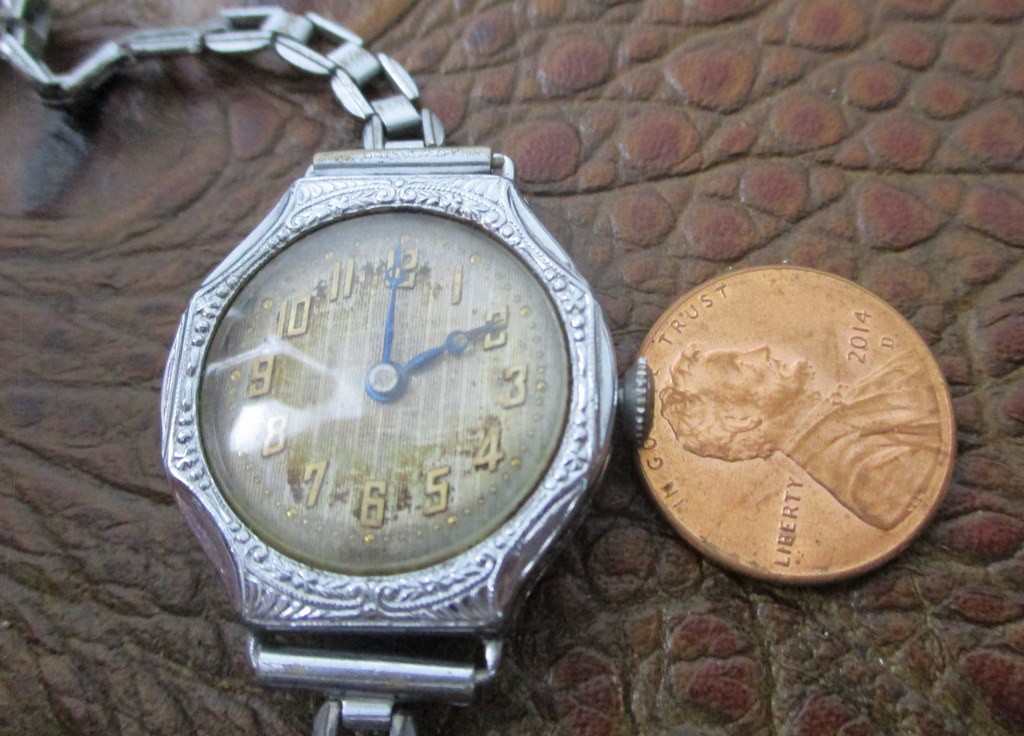 Vintage 1920s SLEDA Swiss Art Deco Watch – 6J 2 Adj – 14K RGP White Gold Case