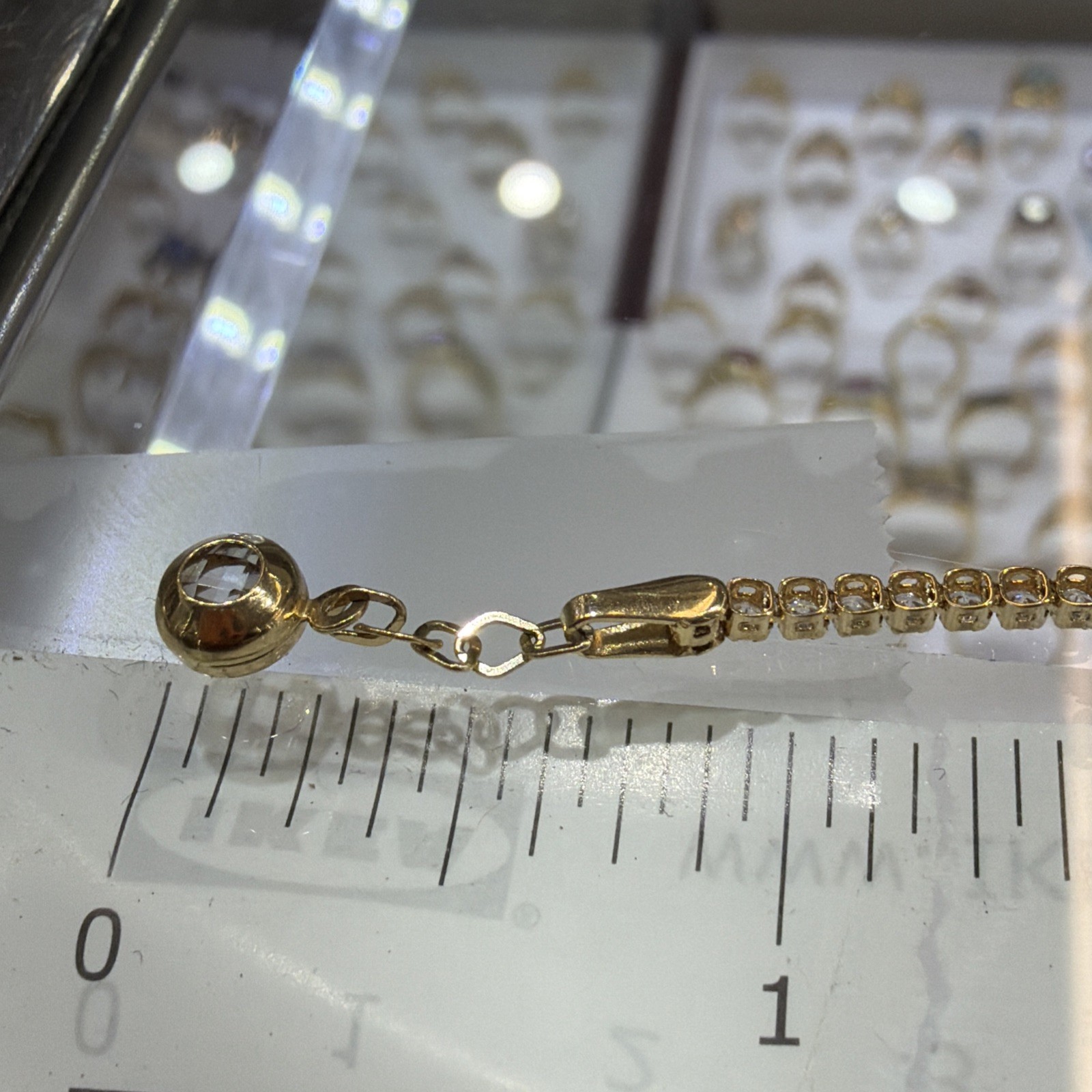 14 K Real Yellow Gold Anklets With Cubic Zirconia 10 Inches