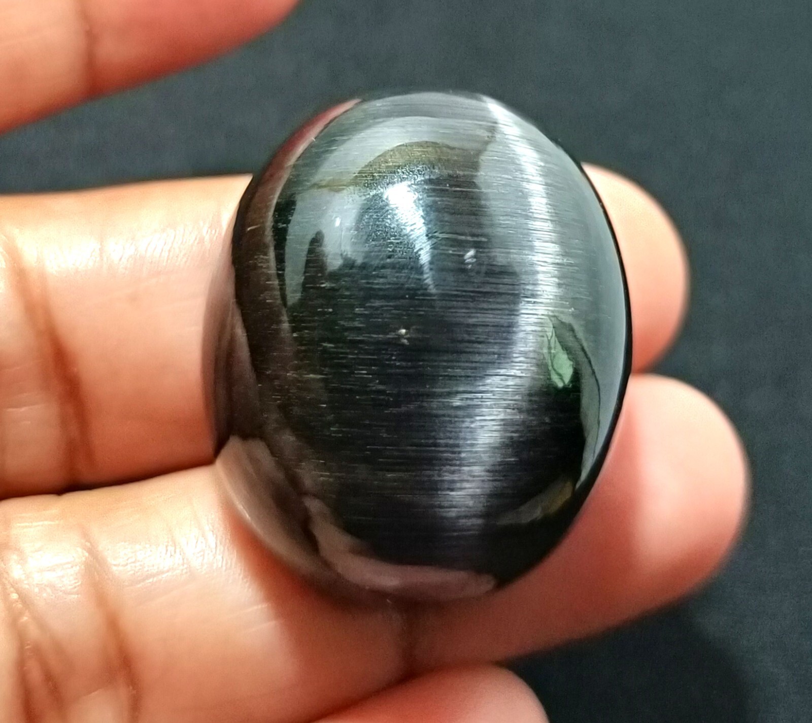 103.50 Ct NATURAL BRAZILIAN Black Cat Eye Oval Cut Loose Certified GEMSTONE