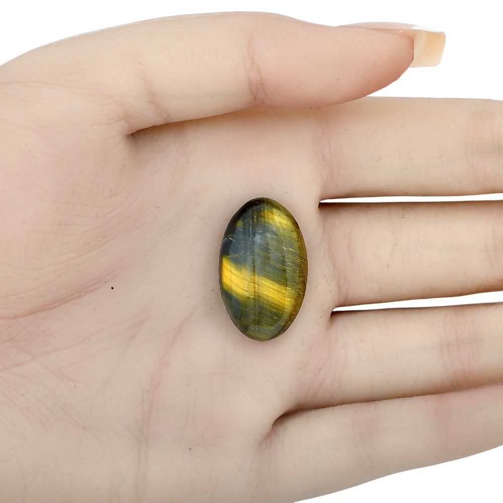 Natural Blue Tiger Eye 25.5x16x7 mm Oval Shape Polished Gemstone LS01333-17