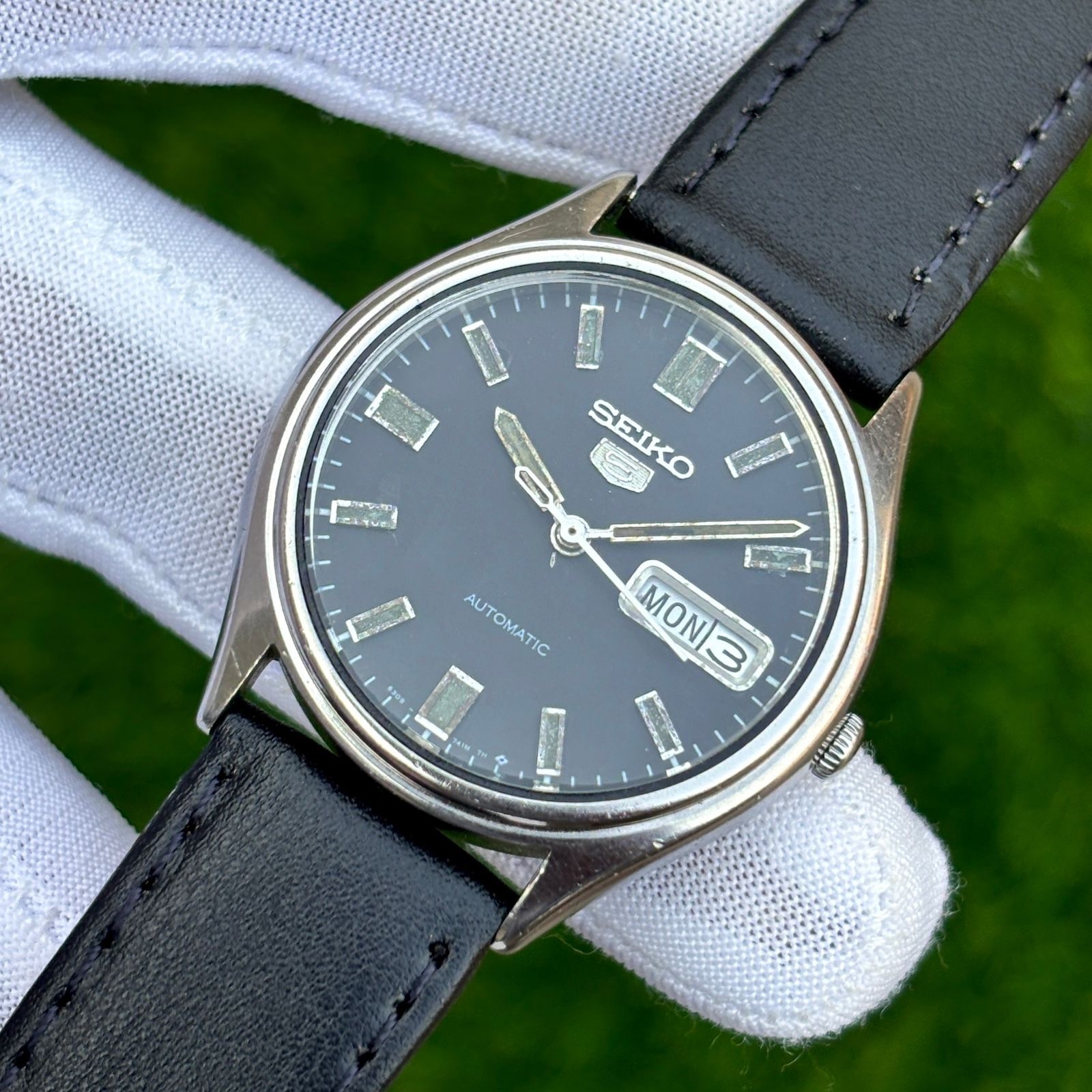 Vintage Seiko 5 Matte Black Dial Automatic Japan Made Men’s Watch 6309-7320