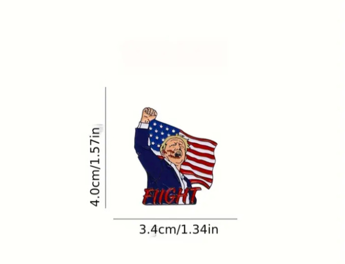 DONALD TRUMP “FIGHT” ENAMEL/ LAPEL / BROOCH PIN-NIP-NEXT DAY SHIPPING