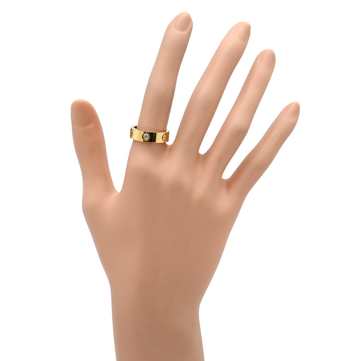 Cartier Ring Love Half YG #53 750 18K Gold 3P Diamond US6-6.25 B4032400 736795