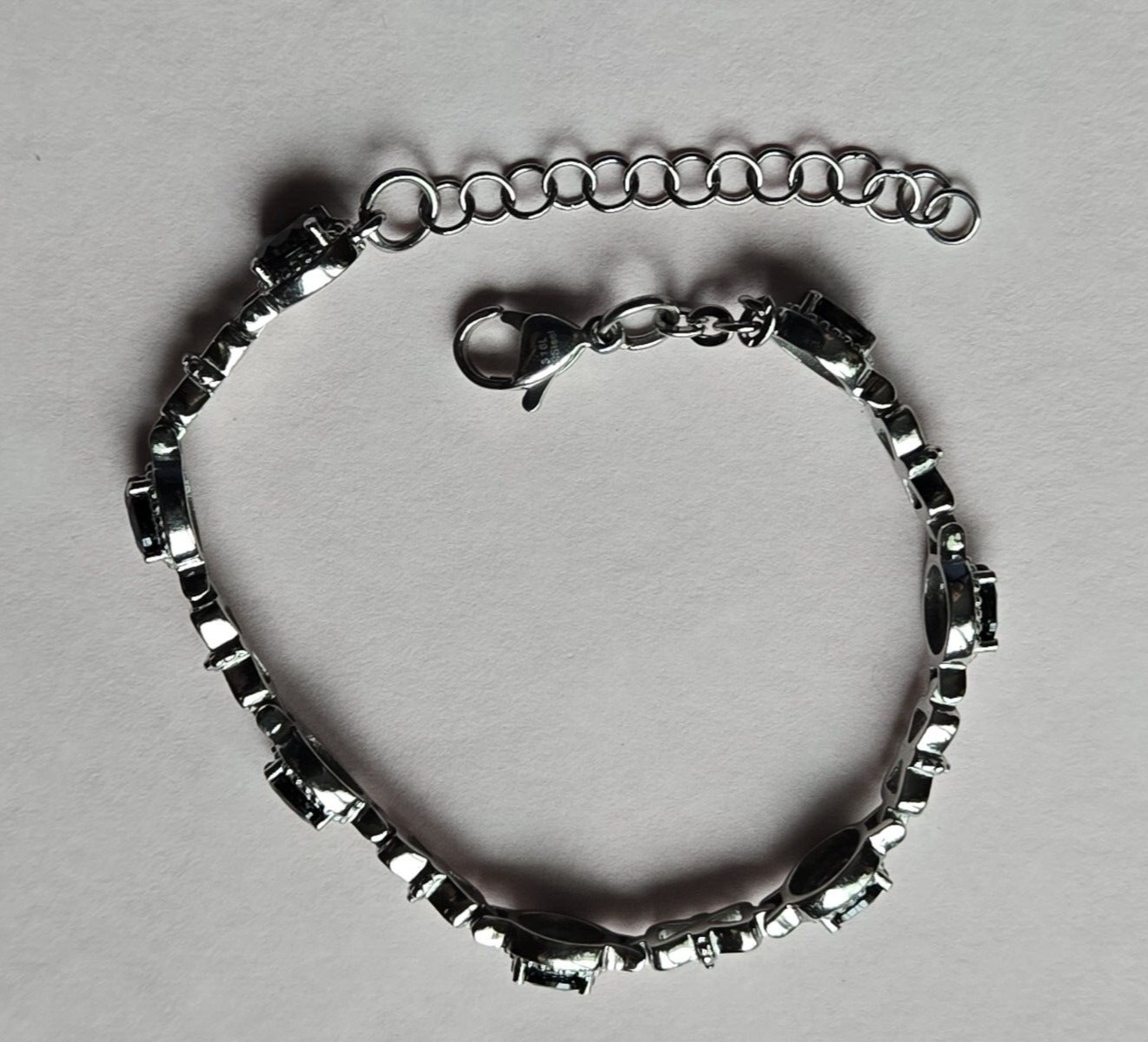 Black Spinel Tennis Bracelet in Surgical Stainless Steel (6.50-8.0) 4.10 ctw