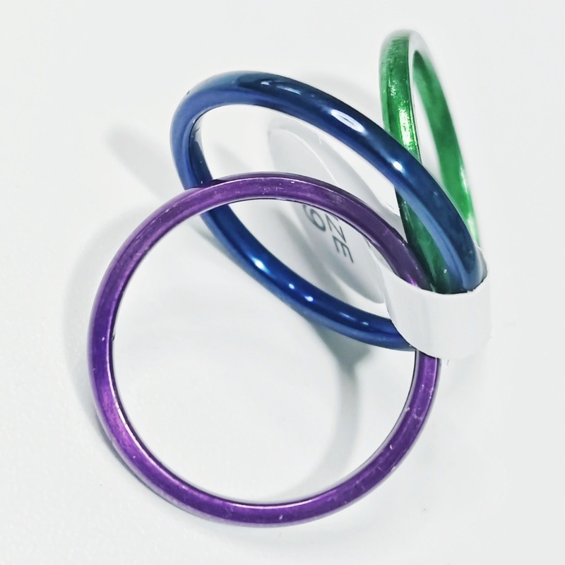 36Pcs 2mm Stainless Steel Stackable Rings Green Blue Purple Glossy Women Jewelry