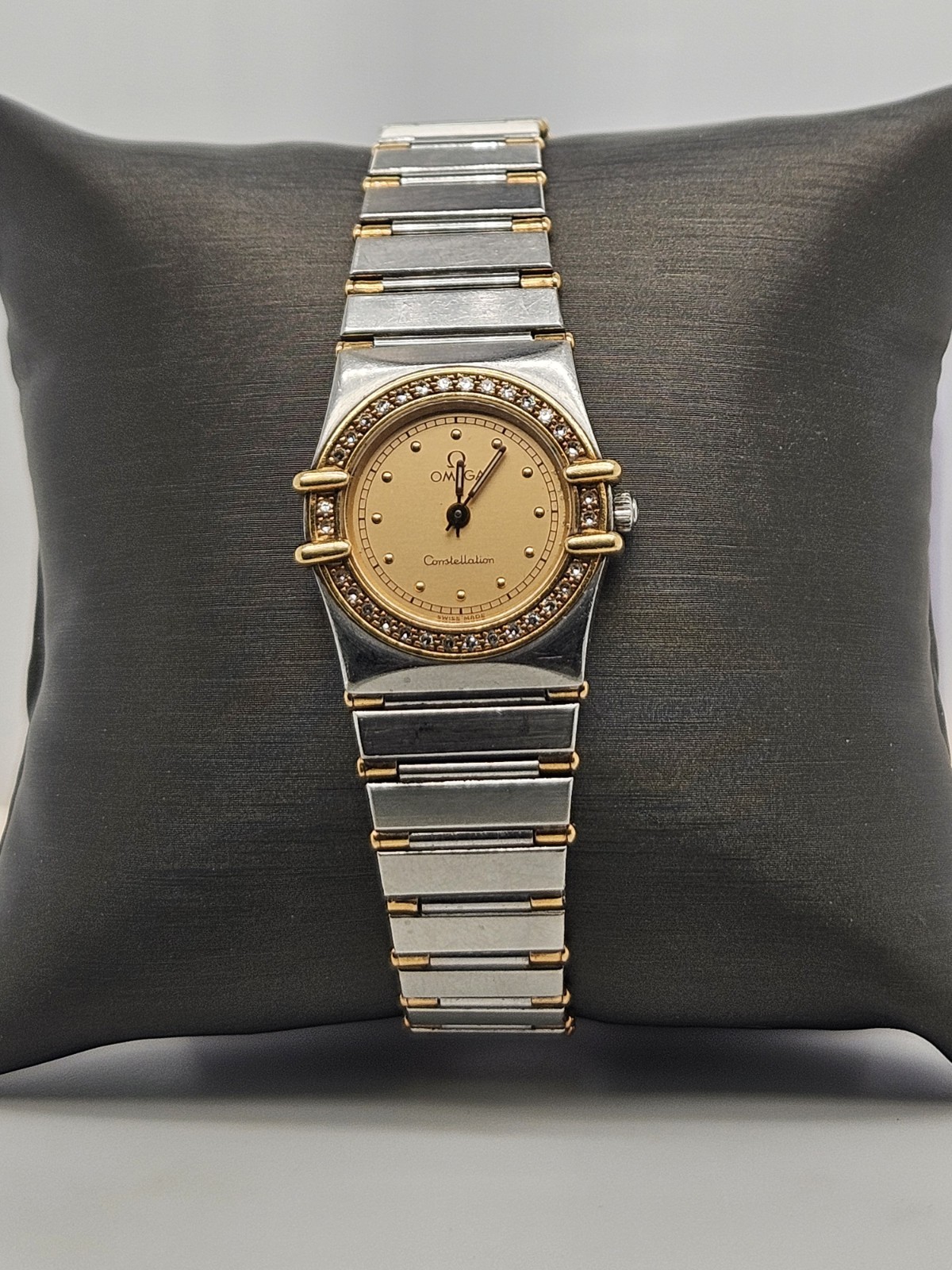 LADIES OMEGA CONSTELLATION WATCH 18K GOLD AND STAINLESS STEEL WITH DIAMONDS