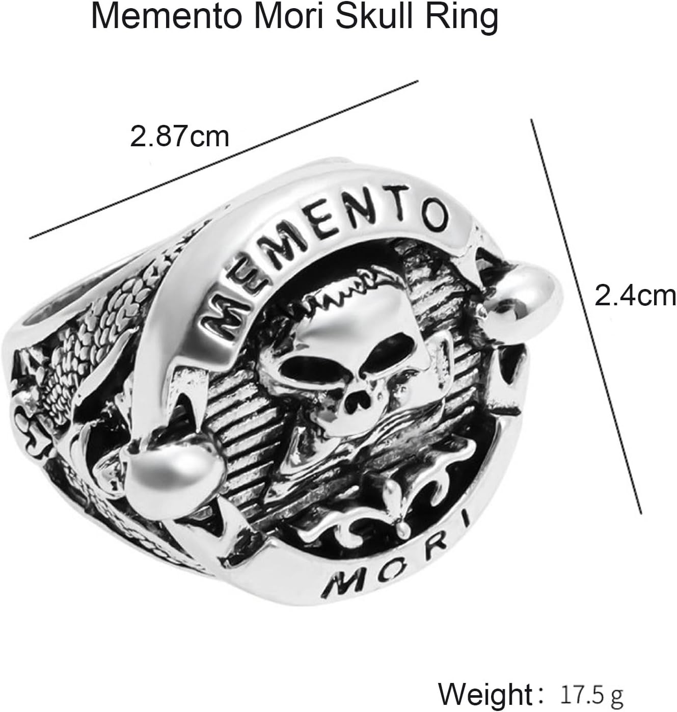 New 2026 Unisex Goth Vintage Ethic Memento Mori Carpe Diem Letter Skull…