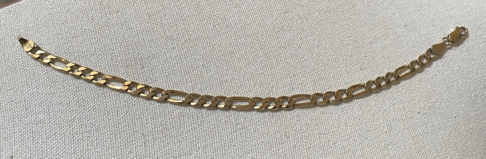 OTC Signed Italy 925 Gold Vermeil Figaro Bracelet 8” 6 Grams Unisex