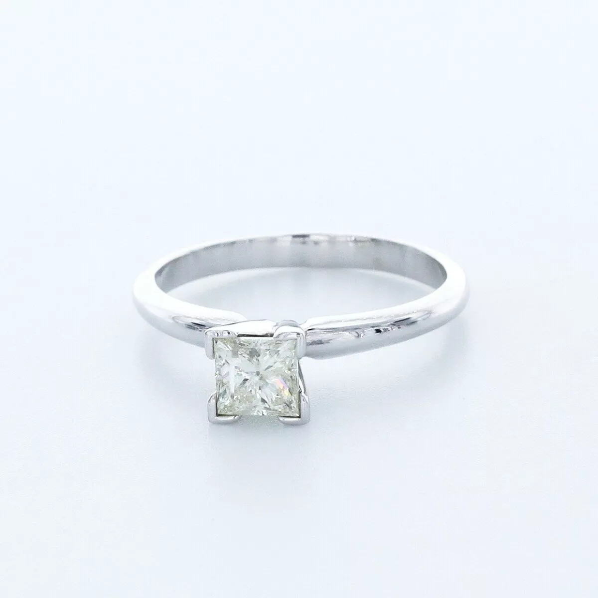 Solitaire Engagement Ring 14K Gold 0.71 Carat Princess Lab-Grown Diamond J SI1
