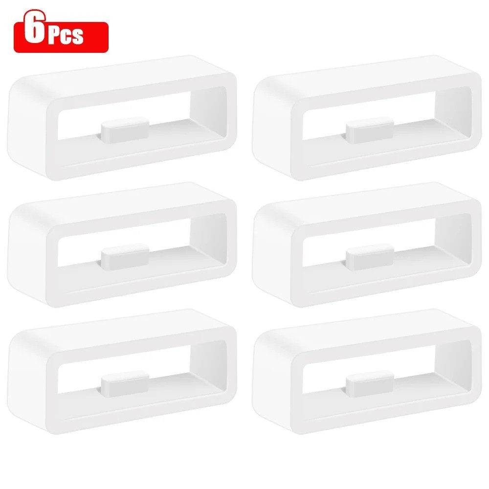 10-Pack Silicone Watch Strap Band Hoop Loop Retainer Buckle Holder Ring Keeper