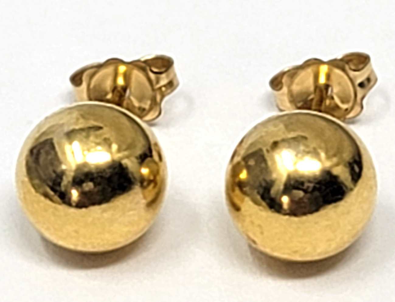 Vintage Earrings MARKED 14K GOLD FILLED Pierced Stud Ball Bead Jewelry 1/20 8mm