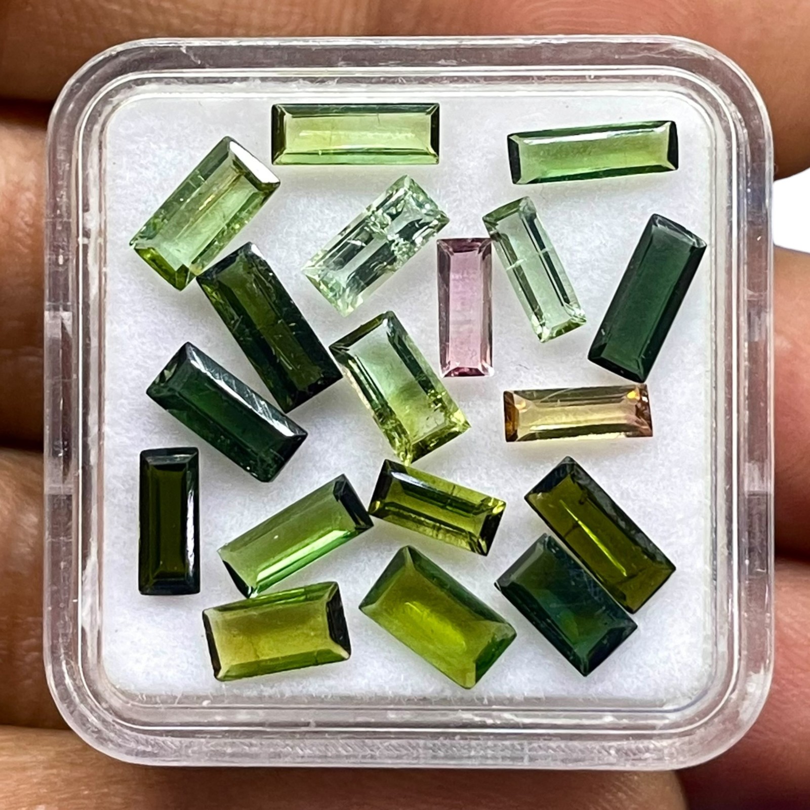 18 Pcs Natural Mozambique Tourmaline 5.4-7mm Baguette Cut Loose Gemstones Lot