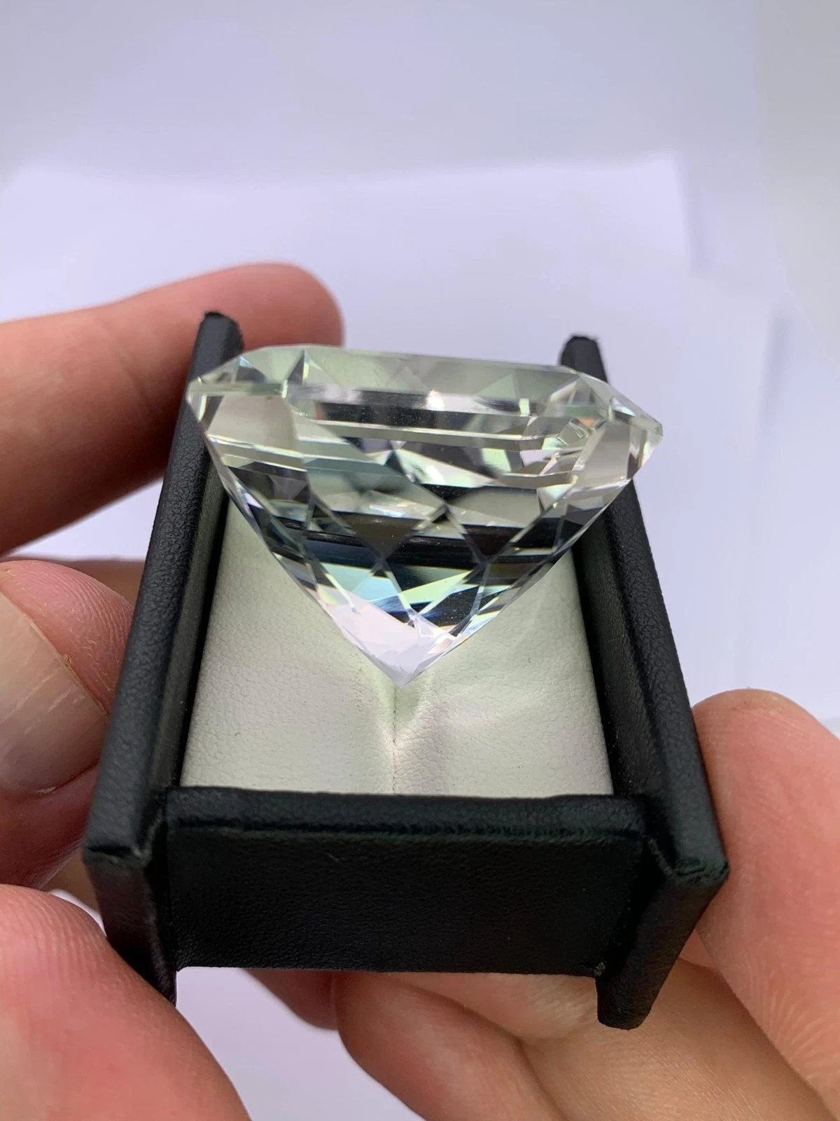 GIE Certified 50.55 Ct Natural White Topaz Asscher Cut Certified Loose Gemstone