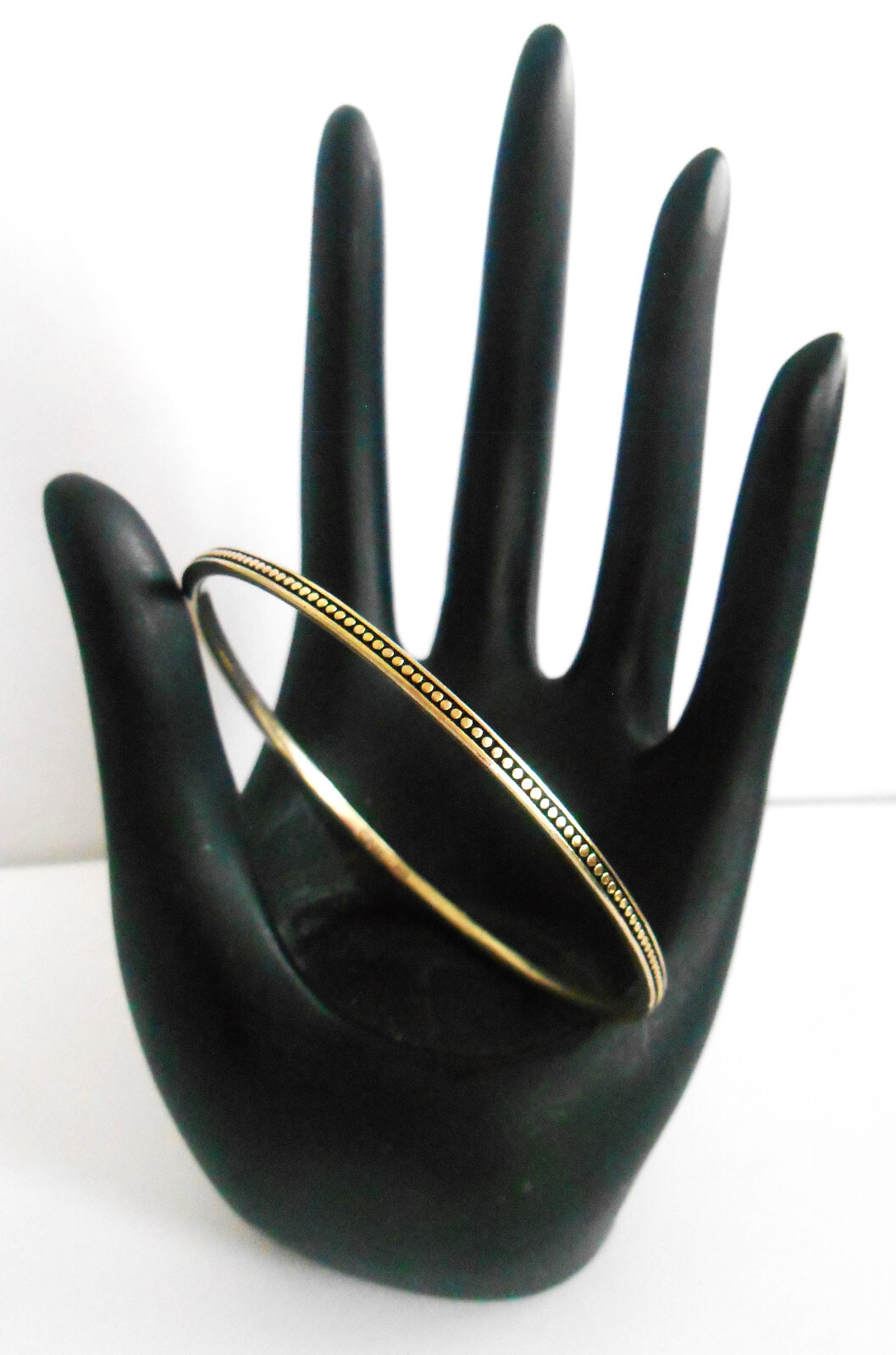 CAbi 925 STERLING SILVER GOLD TONE DOT DESIGNER BANGLE BRACELET- FREE SHIPPING!