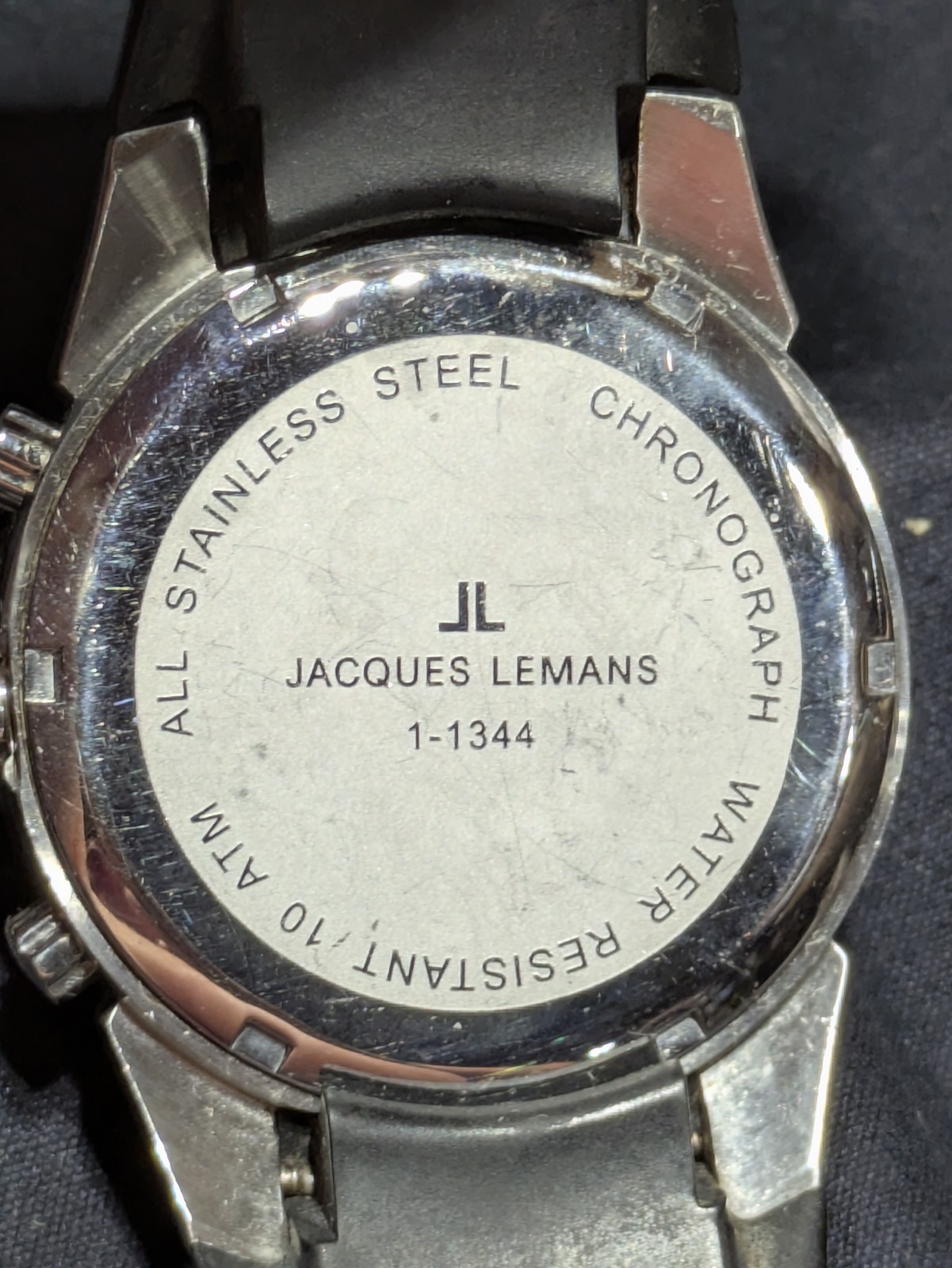 Jacques Lemans Men 1-1344 Stainless Steel Chronograph Quartz Watch 8.3″ New Btry