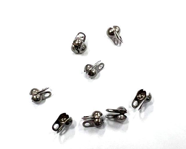 100X OPEN CLAMSHELL CRIMP BEADS TIPS BRASS CORD END KNOT COVER CLAMSHELL