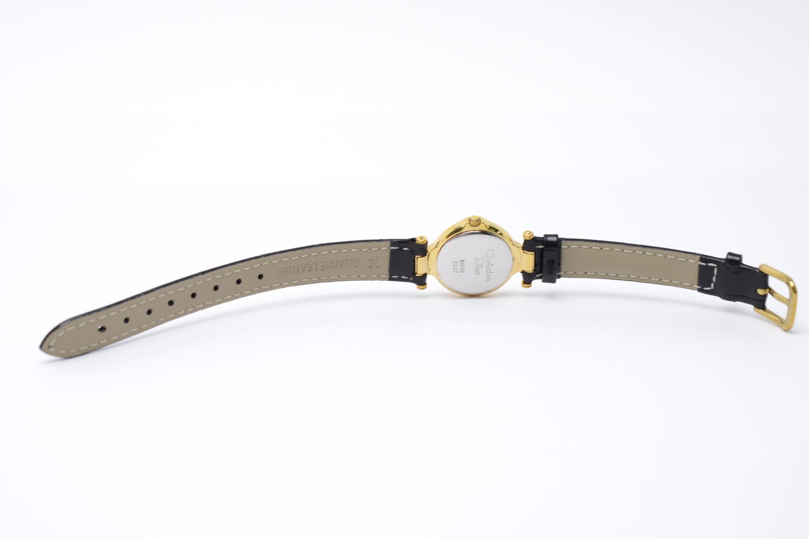 [Near MINT] Christian Dior 3007 swiss Black Dial Gold Quartz Women’s Watch JAPAN